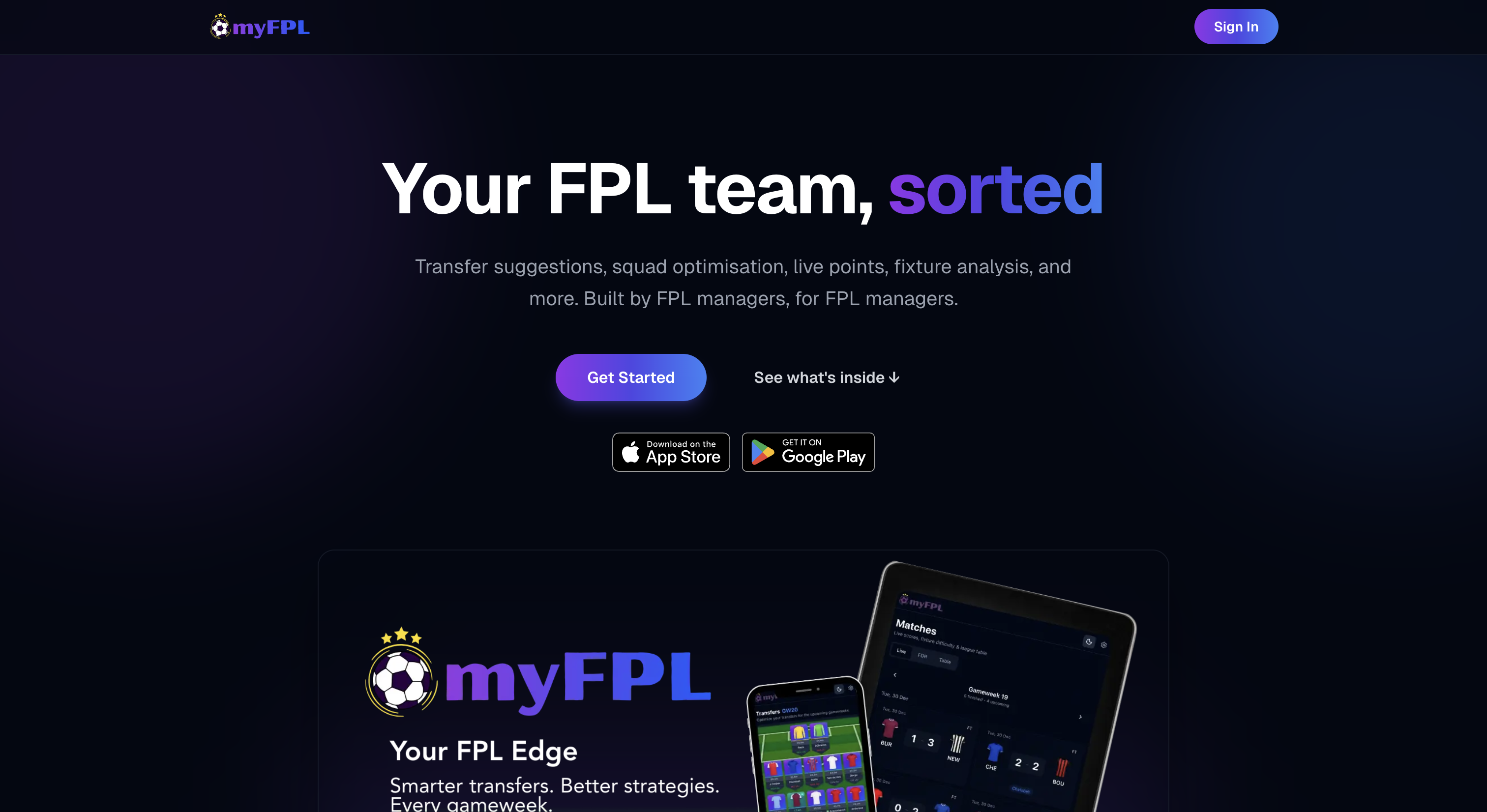 myFPL app screenshot